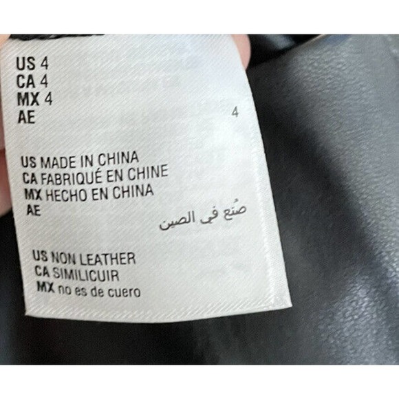 Inc Black Faux Leather Pull‎ On Skinny Leg Pants Size 4 Stretch - Picture 5 of 7